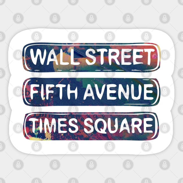 new york new york fifth avenue wall street time square Sticker by BoogieCreates